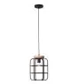 Brilliant Gwen Suspension Luminaire Métal Bois Noir | 250mm - Convient pour 1x E27