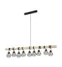 Eglo Suspension Luminaire Townshend 5 Acier Bois Noir | IP20 - Convient pour 9x E27 