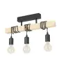 Eglo Plafonnier Townshend Acier Bois Noir Brun | IP20 - Convient pour 3x E27 