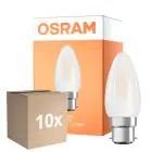 Lot 10x Osram LED B22D Bougie Filament Dépolie 4W 470lm - 827 Blanc Très Chaud | Équivalent 40W