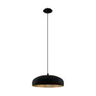 Eglo Suspension Luminaire Moga 1 Acier Noir Cuivre | IP20 - Convient pour 1x E27 