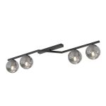 Emibig Plafondlamp Naton Staal Zwart | Geschikt voor 4x E14 - Max 10W